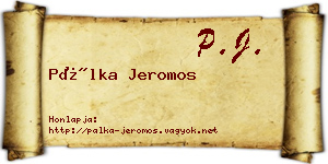 Pálka Jeromos névjegykártya
